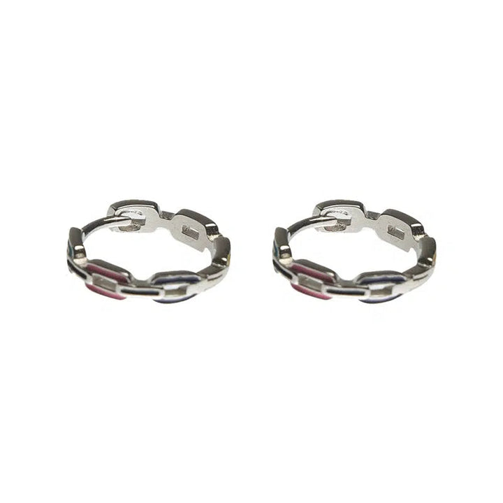 Colorful Chain Hoop Earrings