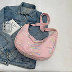 Colorful Embroidered Quilted Shoulder Bag