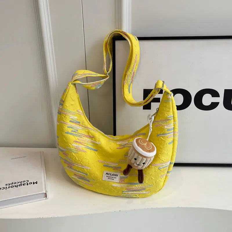 Colorful Embroidered Quilted Shoulder Bag