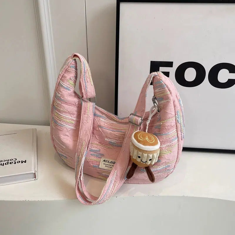 Colorful Embroidered Quilted Shoulder Bag