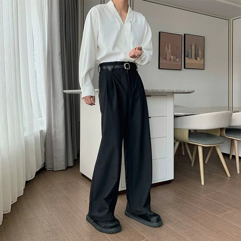 Comfort Fit Wide-Leg Casual Pants