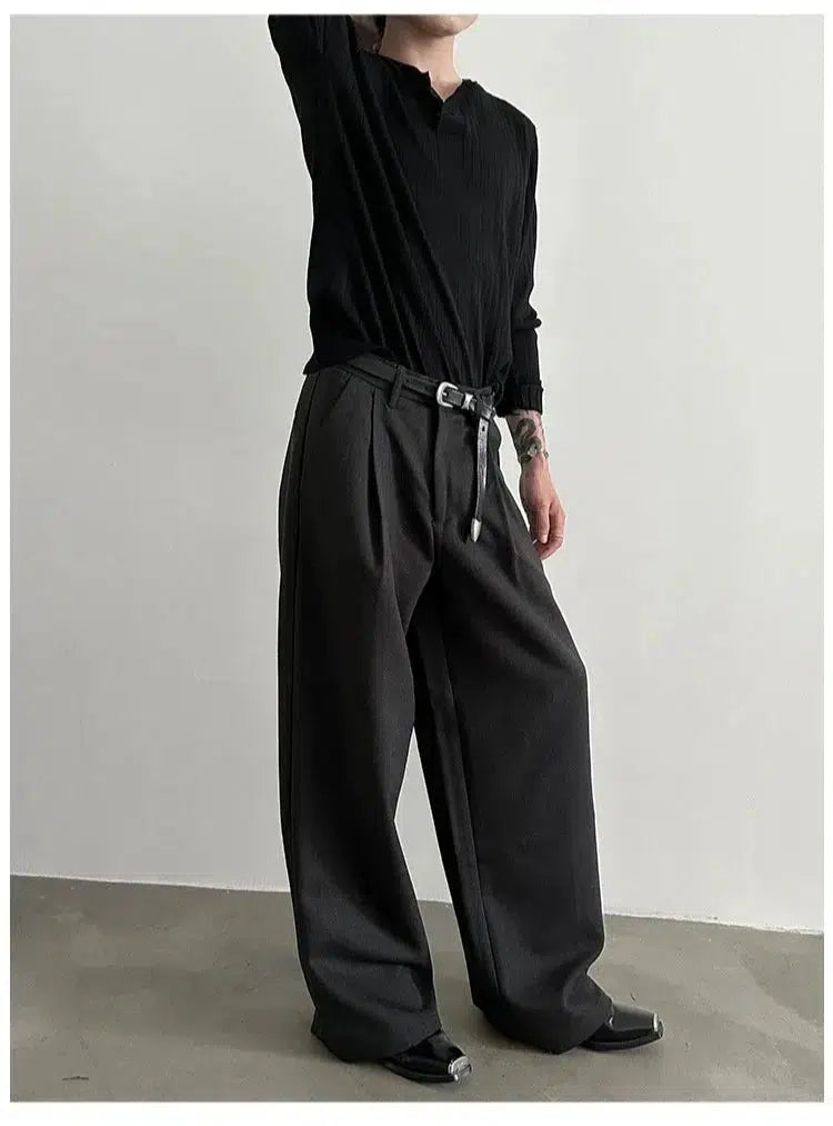 Comfortable Wide-leg Pleated Pants