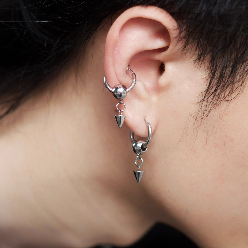 Cone Drop Hoop Earrings