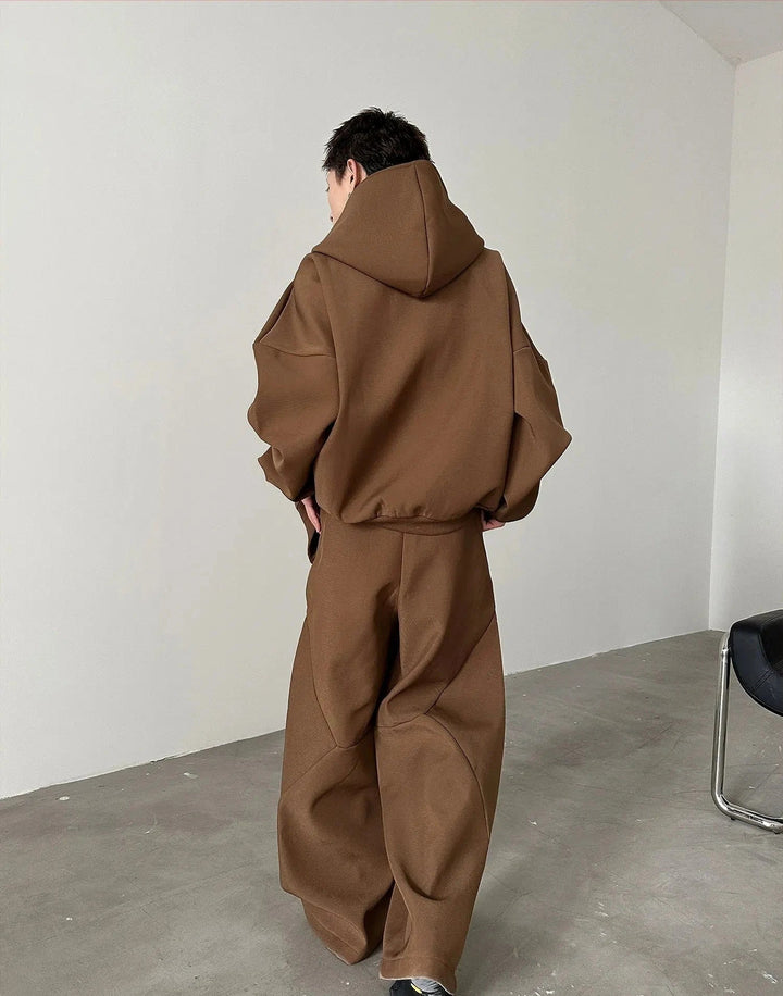 Contemporary Hoodie Wide-Leg Pants Suit