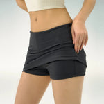 Contemporary Mini Skirt with Seamless Hemline and Side Logo Detail