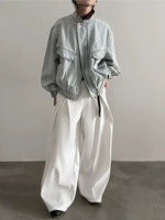 Contrast Collar Oversized Denim Jacket