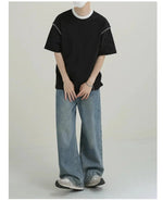 Contrast Color Crew Neck T-shirt