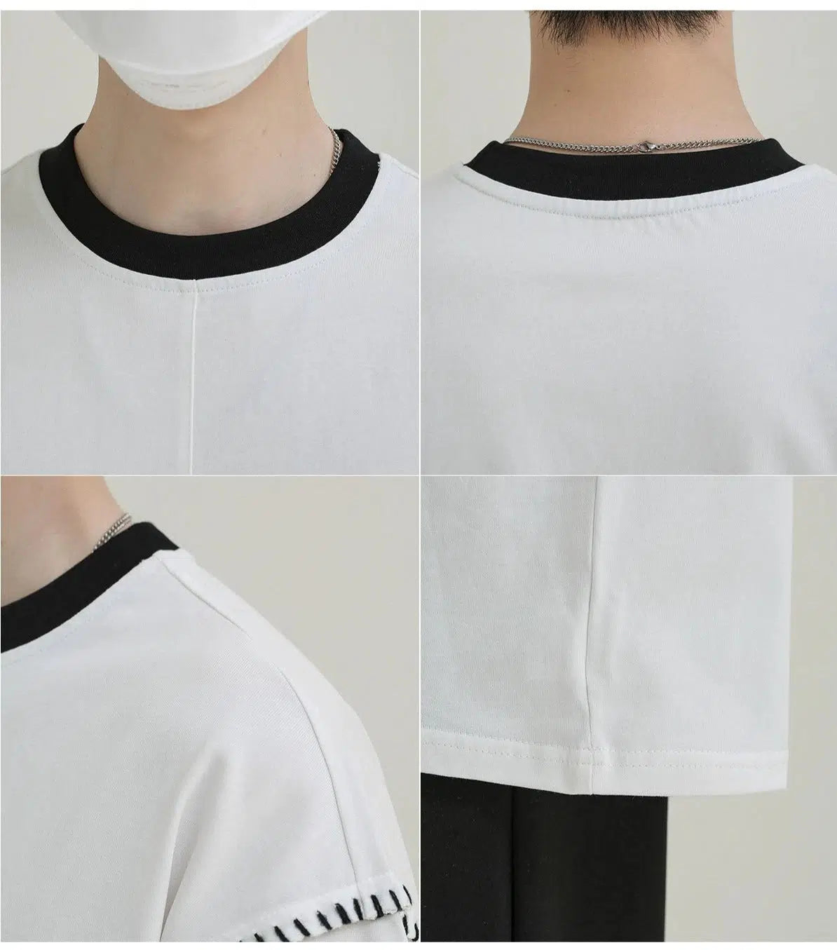 Contrast Color Crew Neck T-shirt