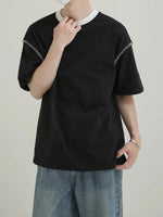 Contrast Color Crew Neck T-shirt