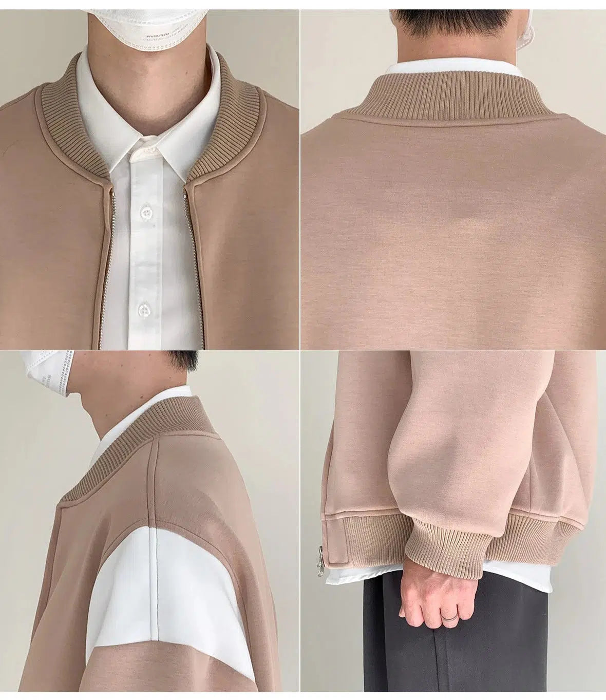 Contrast Color Design Baseball Jacket