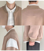 Contrast Color Design Baseball Jacket