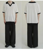 Contrast Color Knitted Polo Shirt