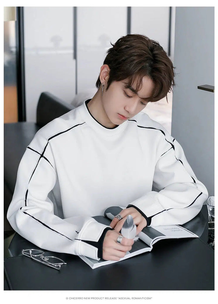 Contrast Color Line Sweatshirt