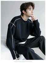 Contrast Color Line Sweatshirt