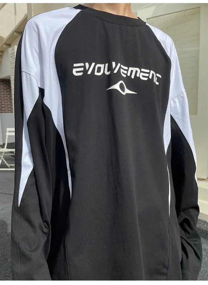 Contrast Color Long Sleeve T-shirt