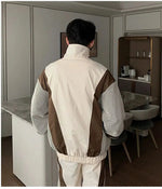 Contrast Color Mesh Two-piece Set