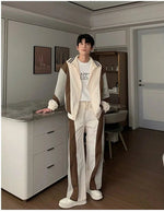 Contrast Color Mesh Two-piece Set