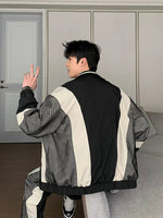 Contrast Color Mesh Two-piece Set