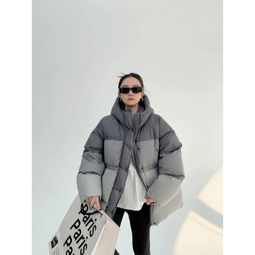 Contrast Color Oversized Down Jacket