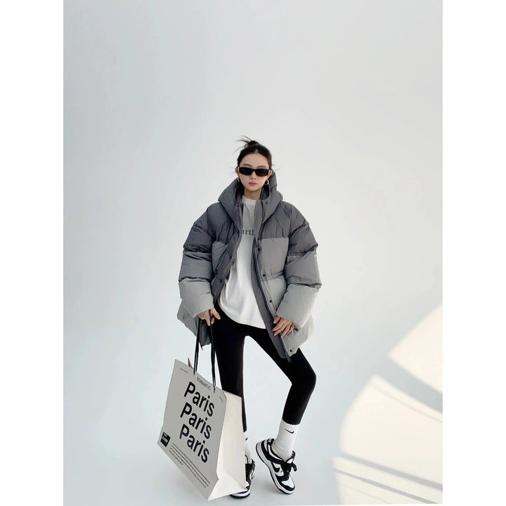 Contrast Color Oversized Down Jacket
