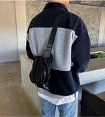 Contrast Color Polo Collar Sweatshirt