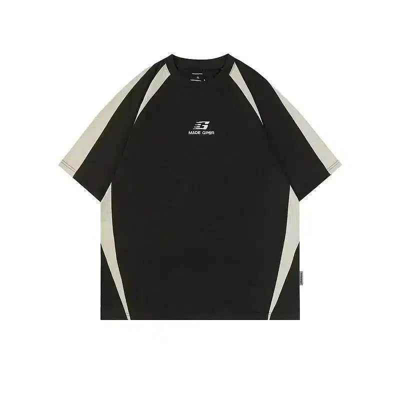 Contrast Color Short-sleeved T-shirt