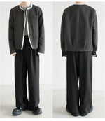 Contrast Detailing Open-Front Jacket