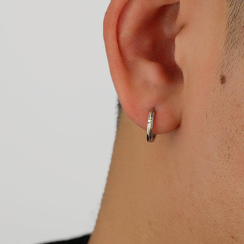 Contrast Star Hoop Earrings