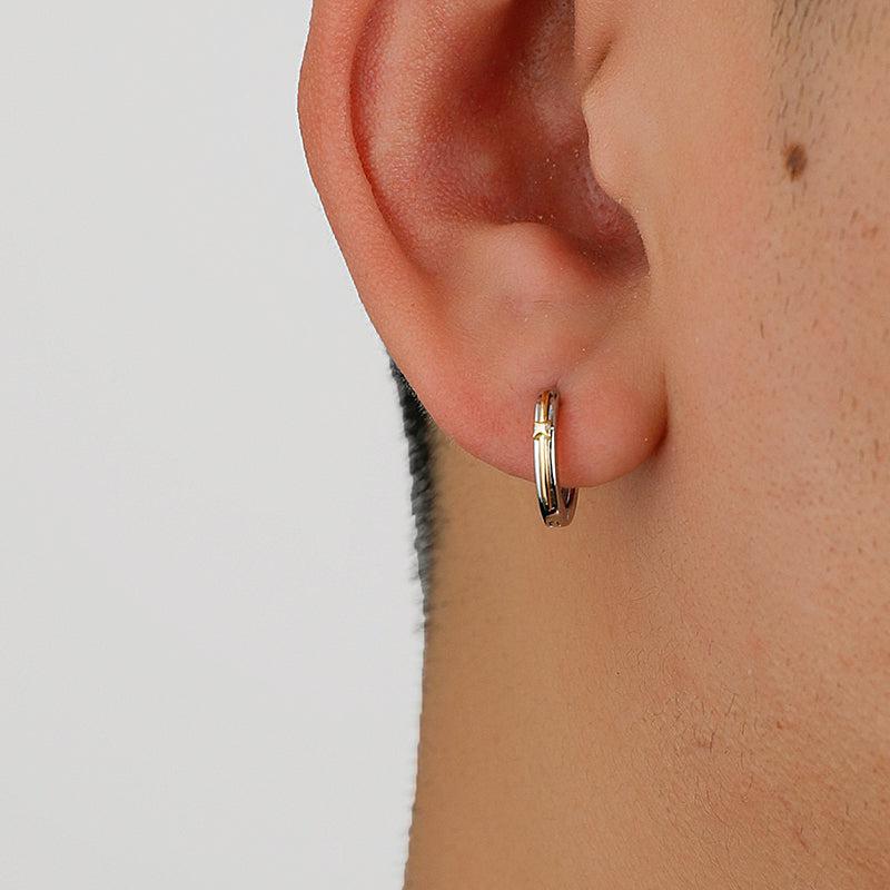 Contrast Star Hoop Earrings