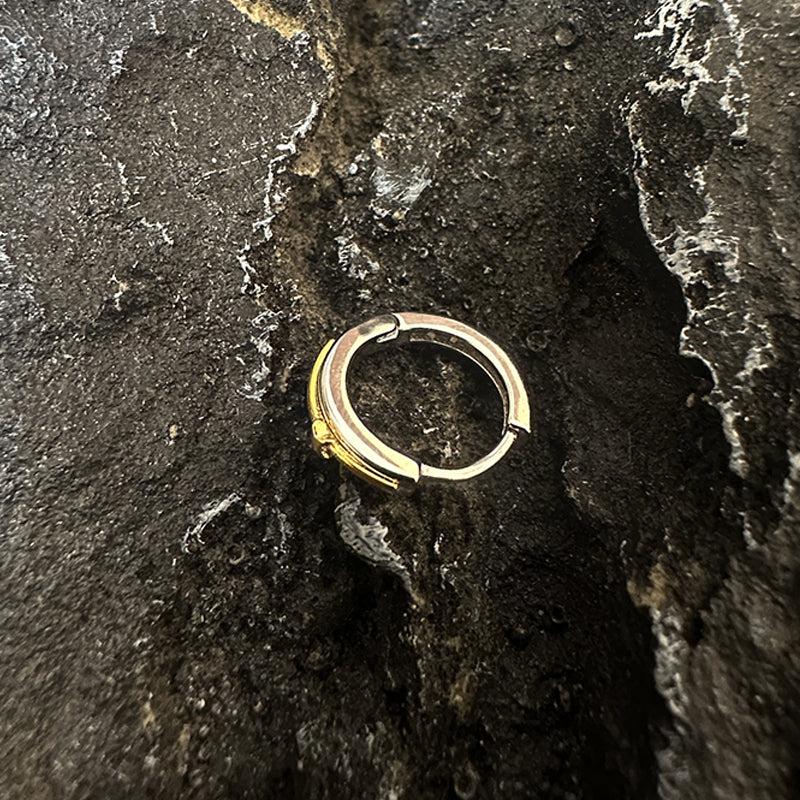 Contrast Star Hoop Earrings