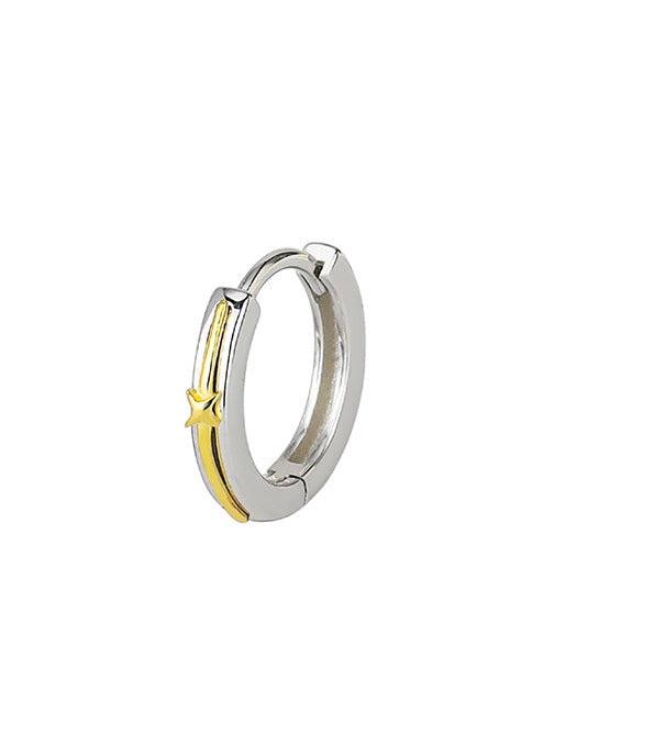 Contrast Star Hoop Earrings