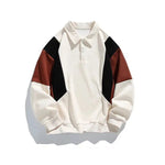 Contrasting Color Polo Sweatshirt