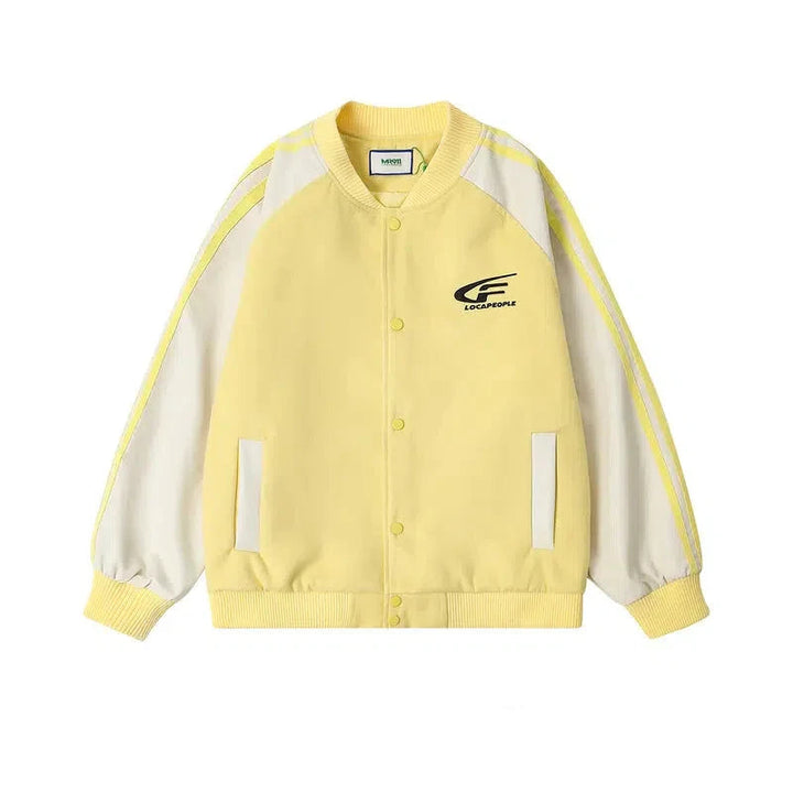 Contrasting Color Stitching Baseball Uni Jacket