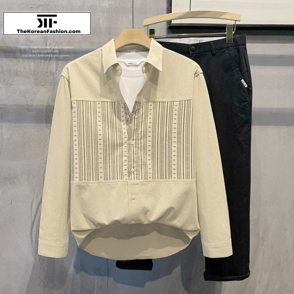 Cotton Pattern Printed Long-sleeved Shirt