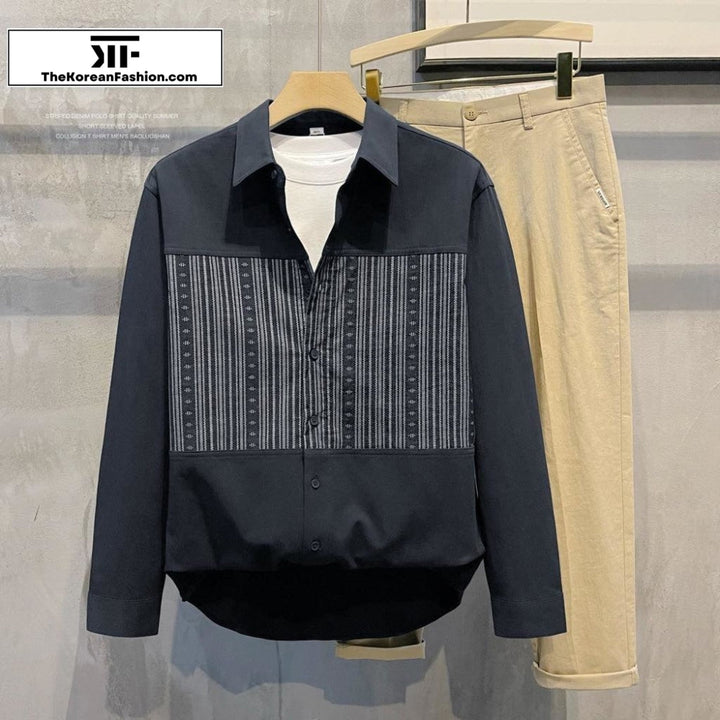 Cotton Pattern Printed Long-sleeved Shirt