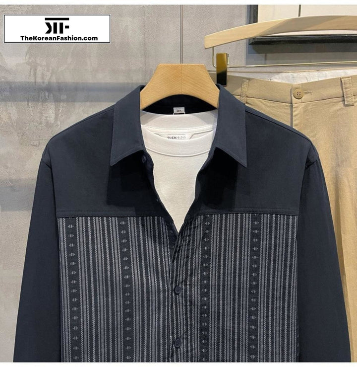 Cotton Pattern Printed Long-sleeved Shirt