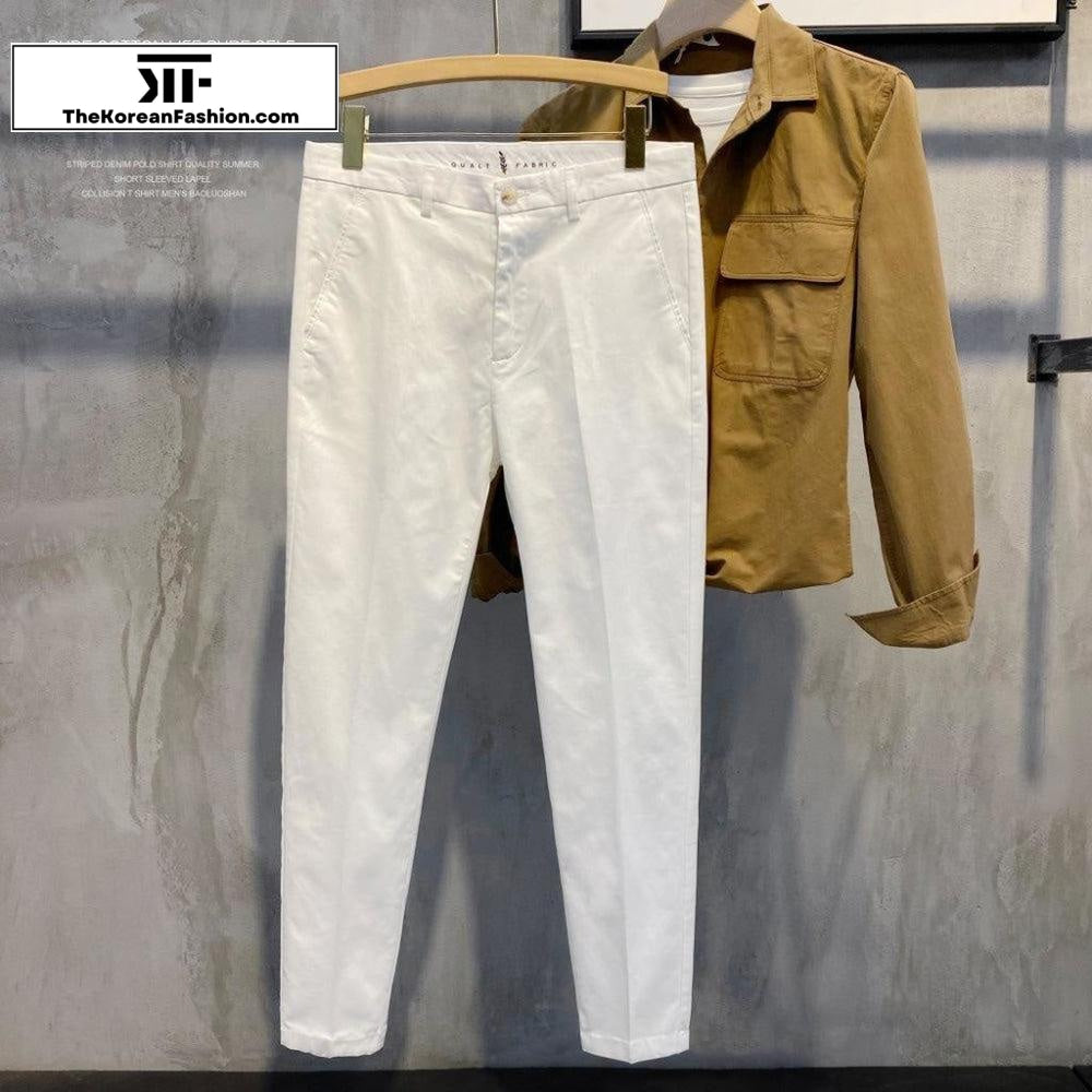 Cotton Slim-fit Casual Pants