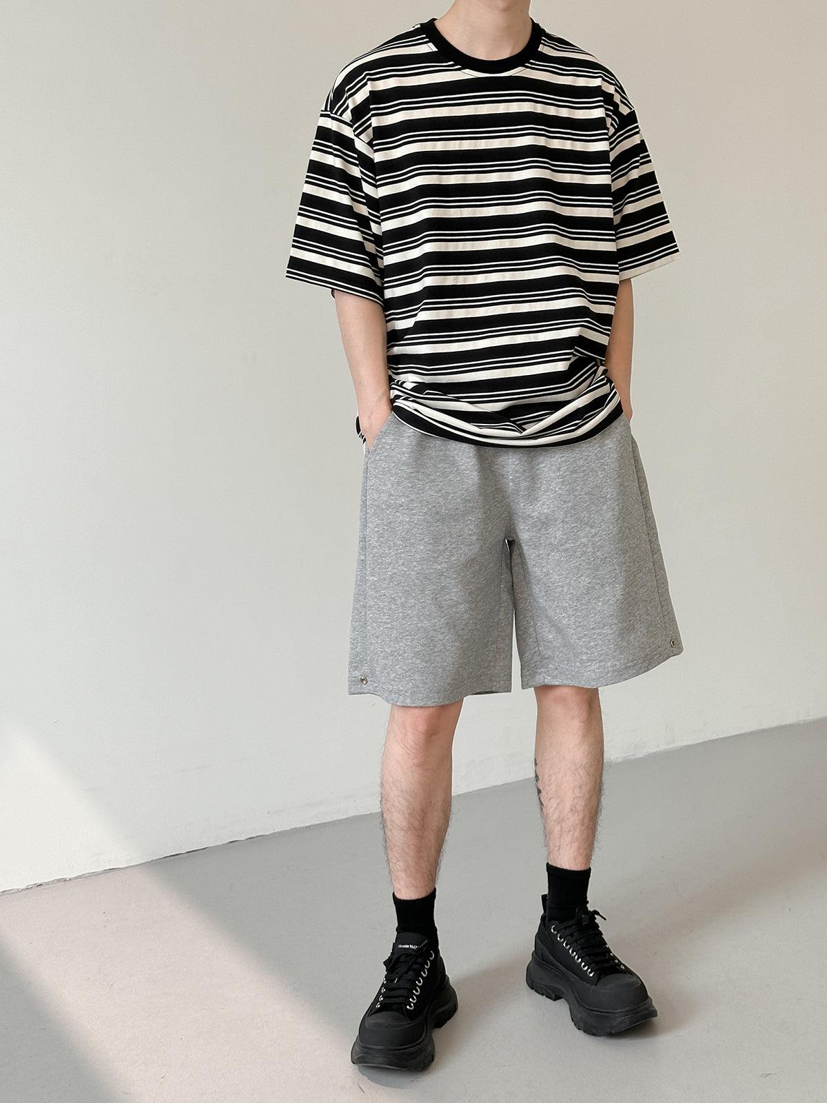 Cotton Striped Breathable T-shirt