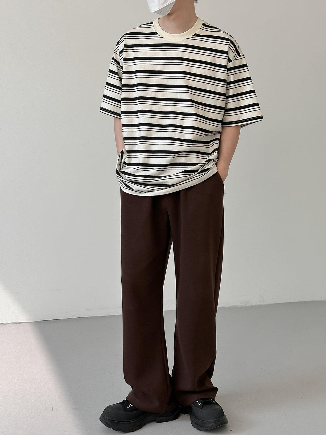 Cotton Striped Breathable T-shirt