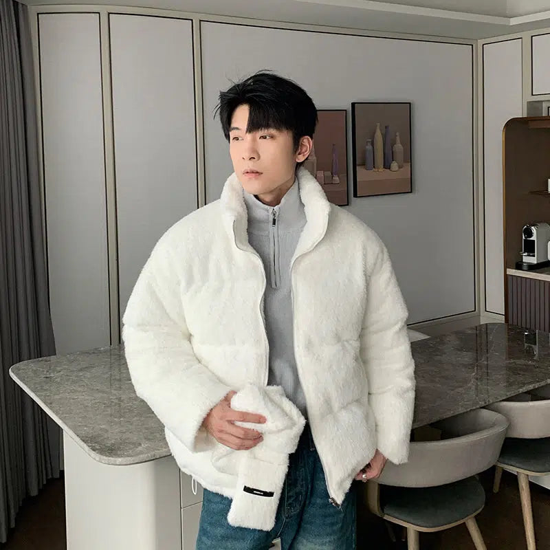 Cotton-padded Jacket with Scarf