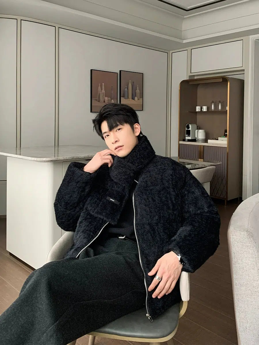 Cotton-padded Jacket with Scarf