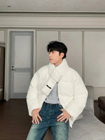 Cotton-padded Jacket with Scarf