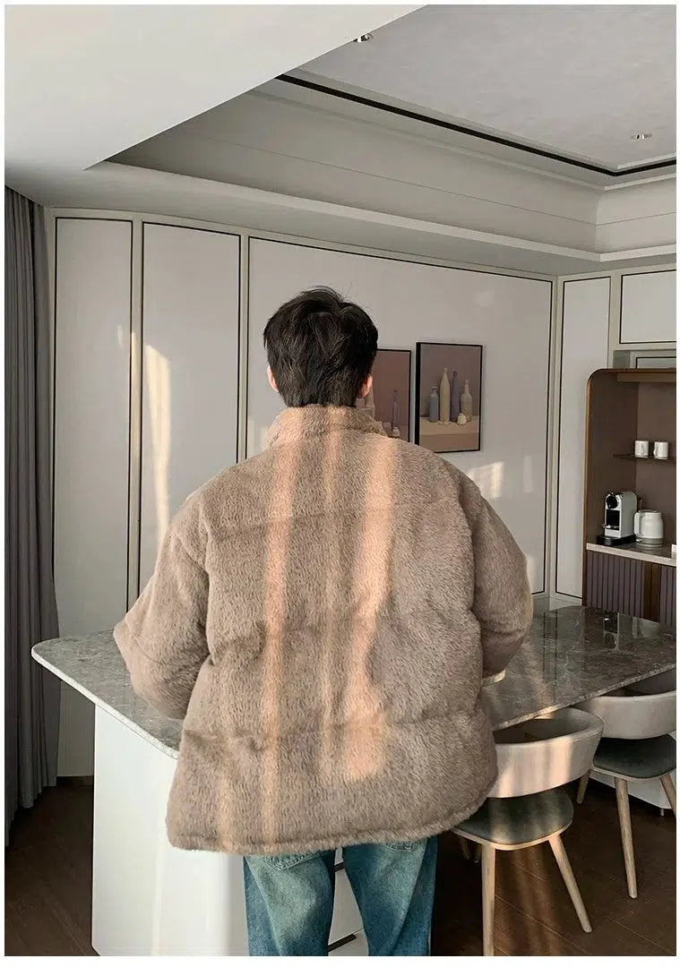 Cotton-padded Jacket with Scarf