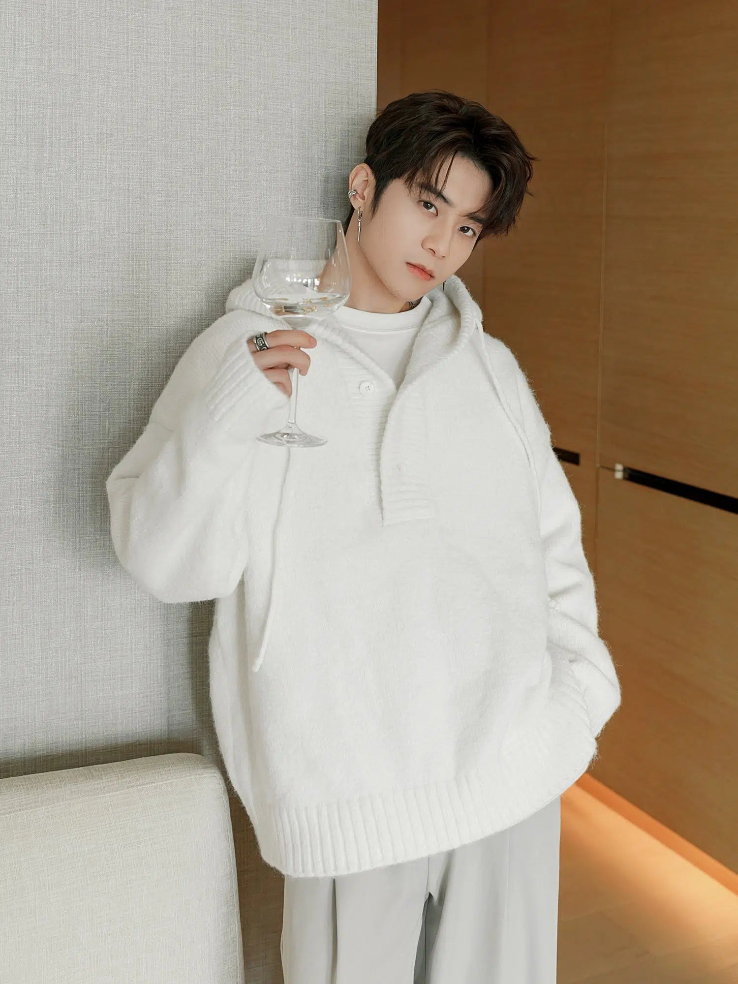 Cozy Hooded Knit Sweater