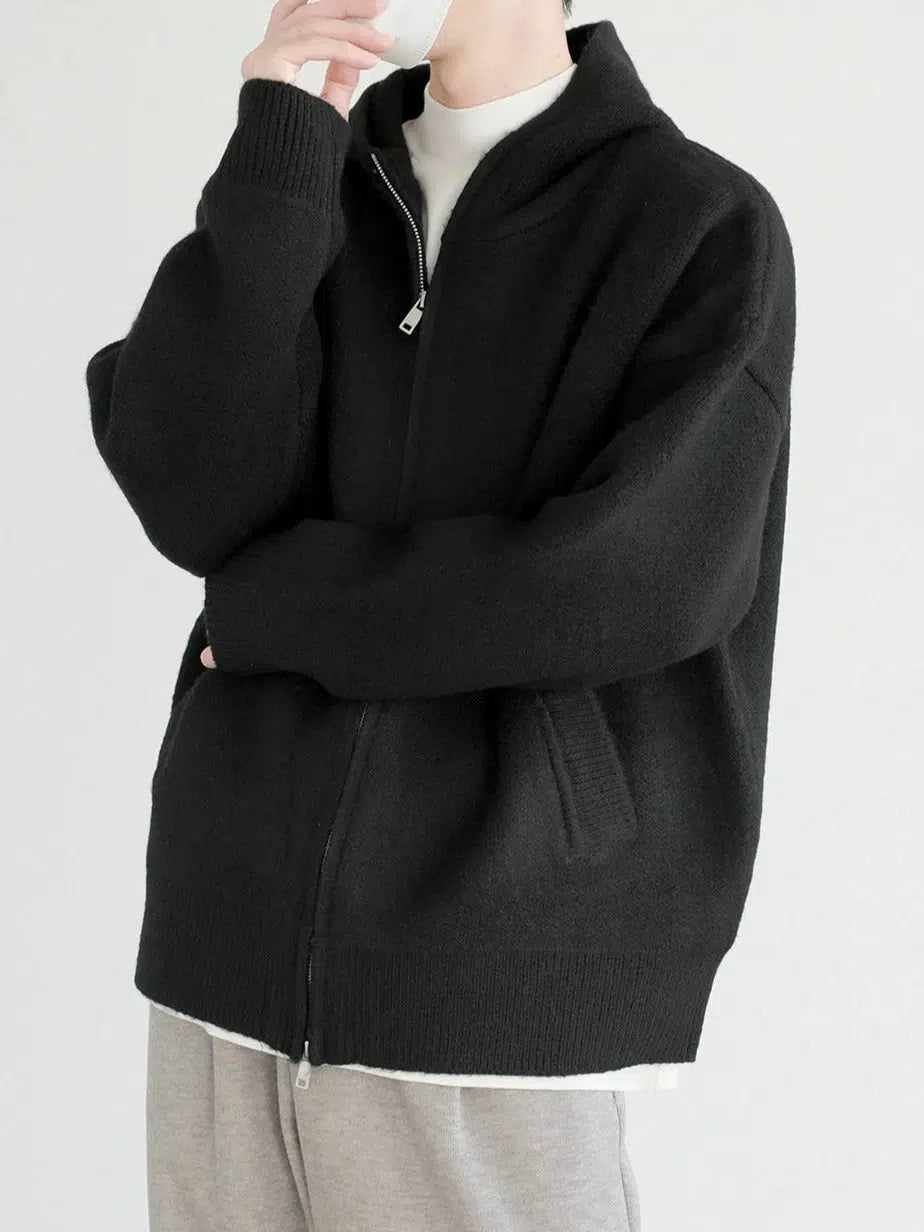 Cozy Knit Zip-Up Hoodie