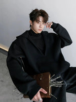 Two-piece V-high Collar Sweatshirt