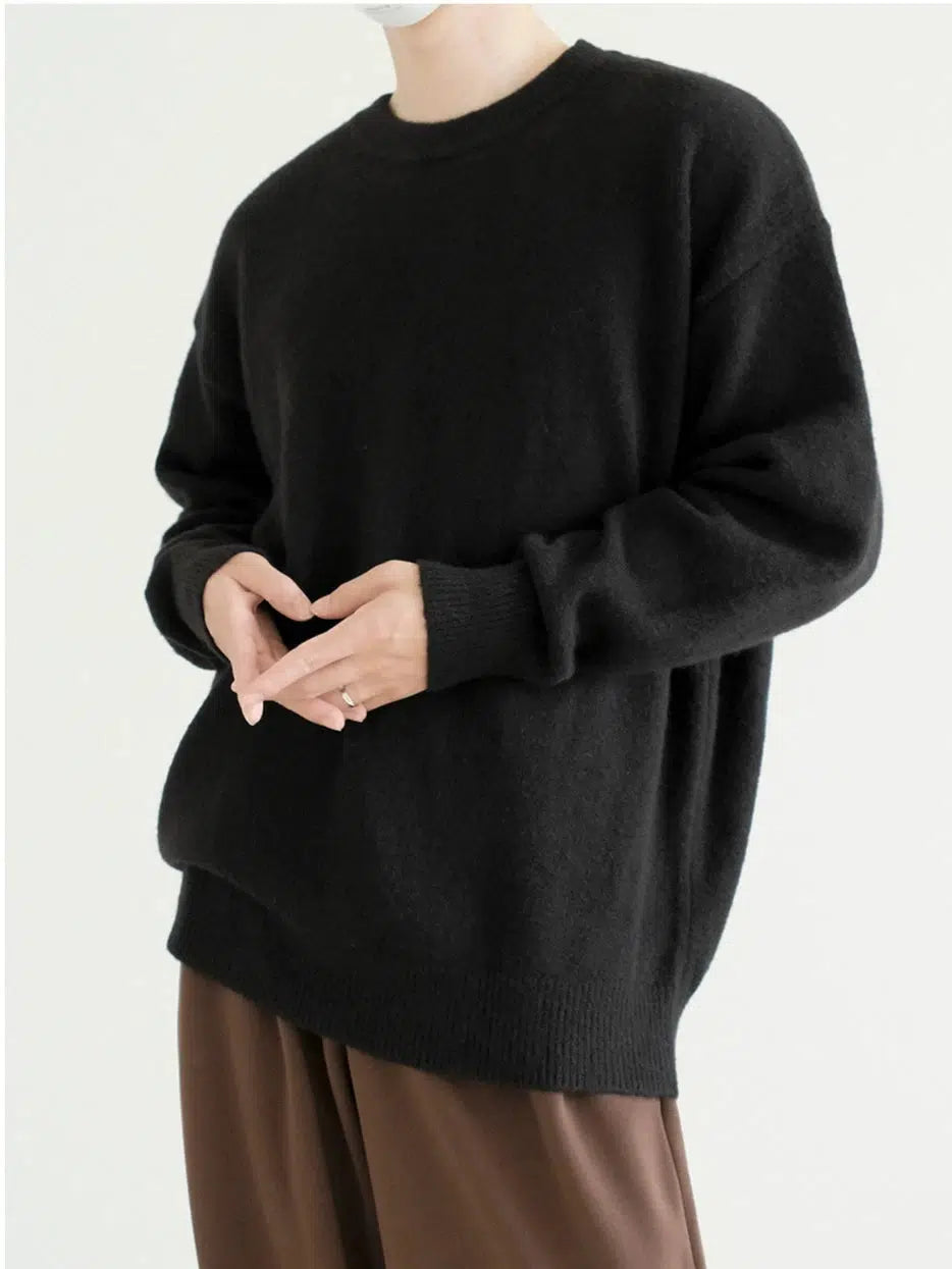 Crew Neck Cozy Knit Sweater