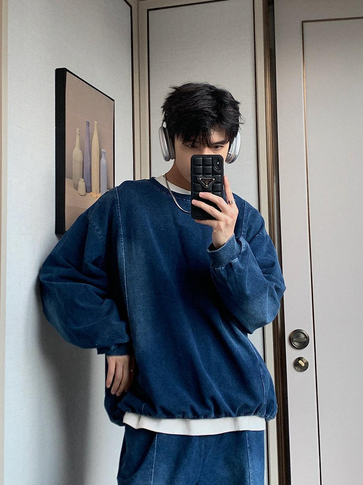 Crew Neck Denim Sweatshirt & Jeans