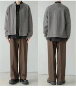 Crew Neck Knitted Cardigan