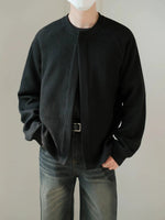 Crew Neck Knitted Cardigan